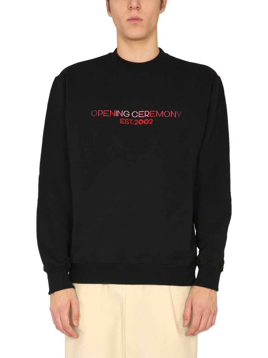 Crew Neck Sweatshirt With Embroidered Logo