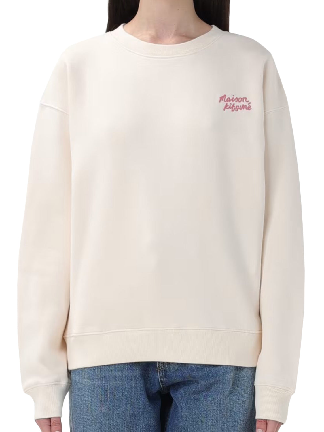 Long-Sleeved Crewneck Top With Ribbed Details