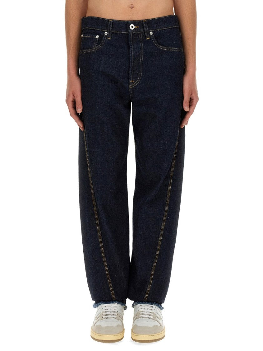 Relaxed Fit Twisted Seam Denim Jeans