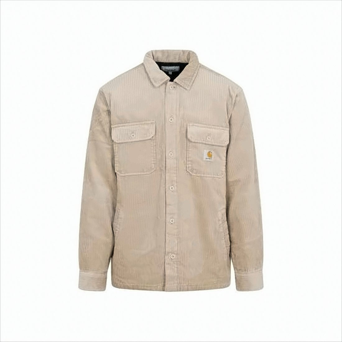 Corduroy Button-Up Shirt with Classic Collar