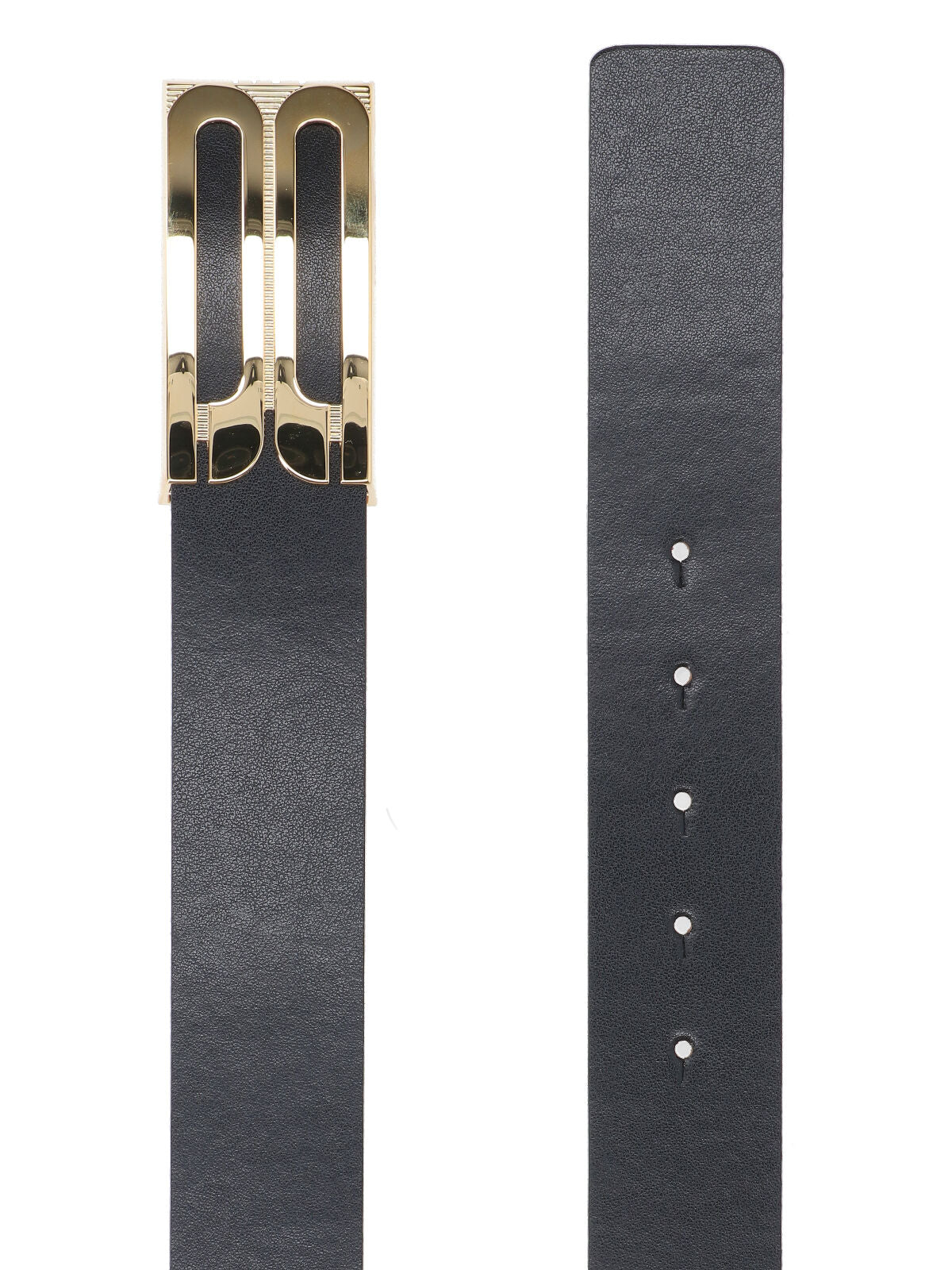 Adjustable Black Leather Belt