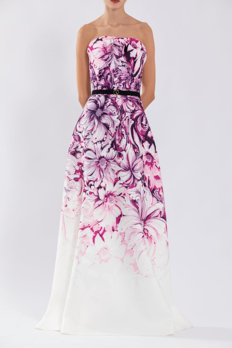 Sk Jet Black Strapless A-Line Dress