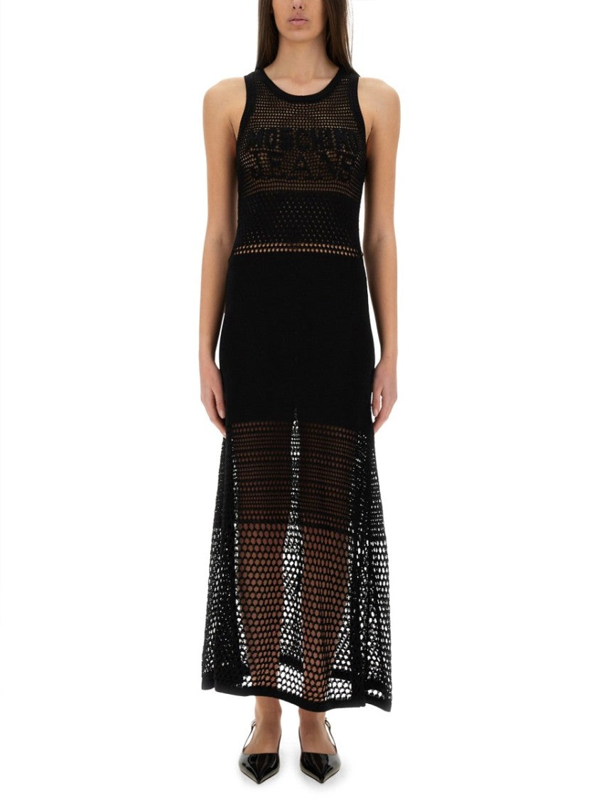 Open-Knit Maxi Dress With Signature Logo
