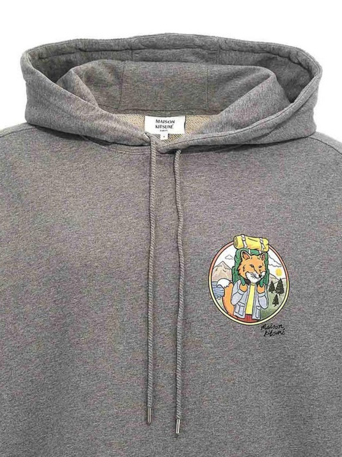 Cropped Cotton Hoodie With Fox Graphic Patch