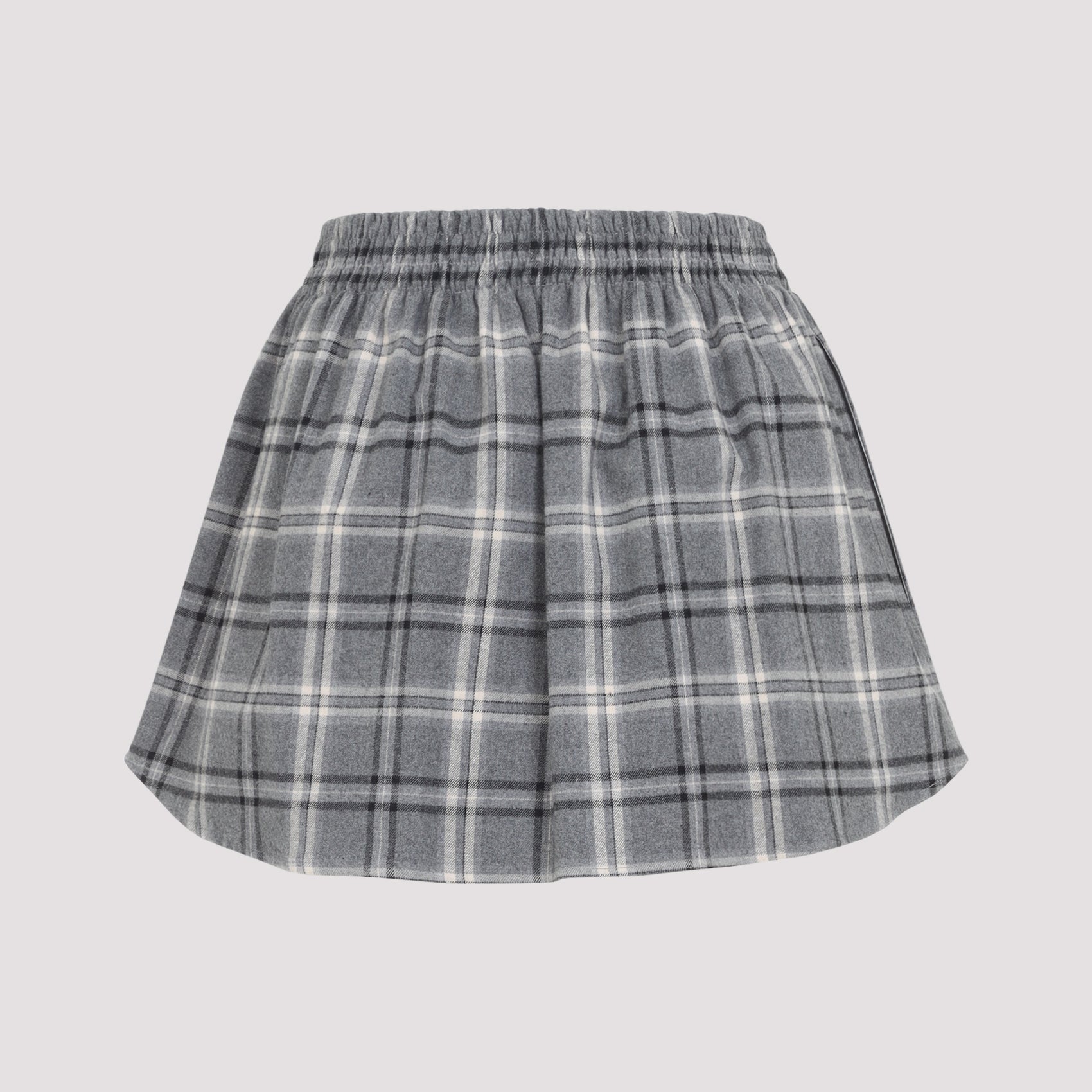 Plaid Mini Skirt with Button-Down Front