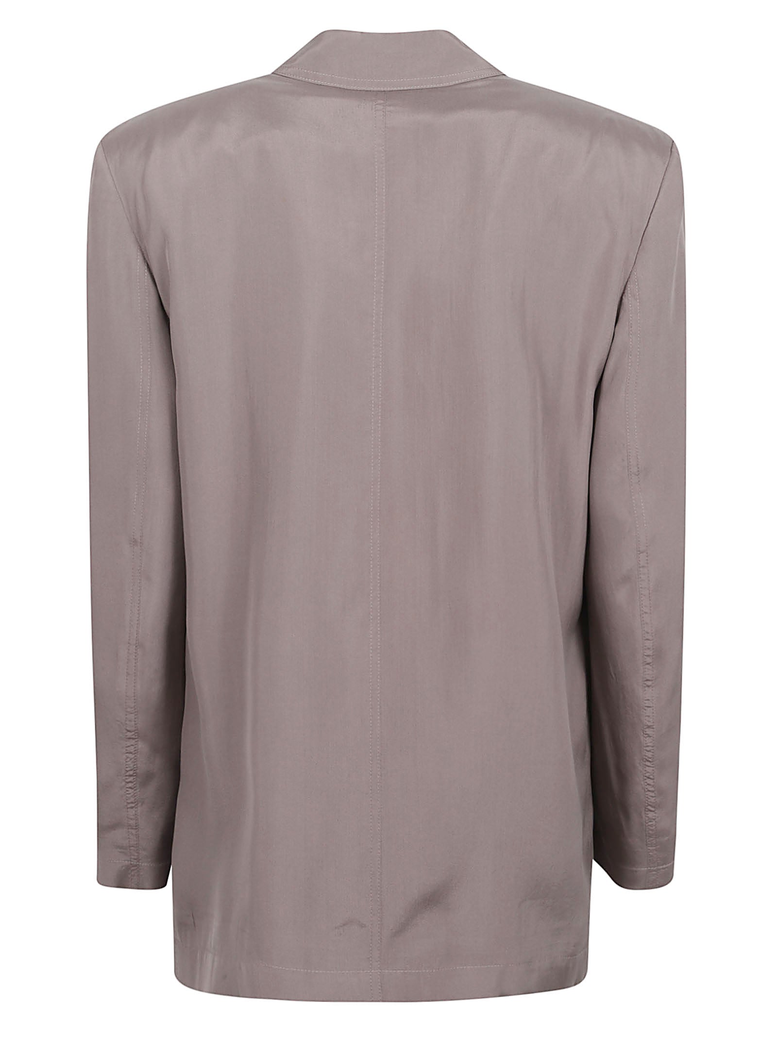 Silk Jacket with Notched Lapels and Three Pockets