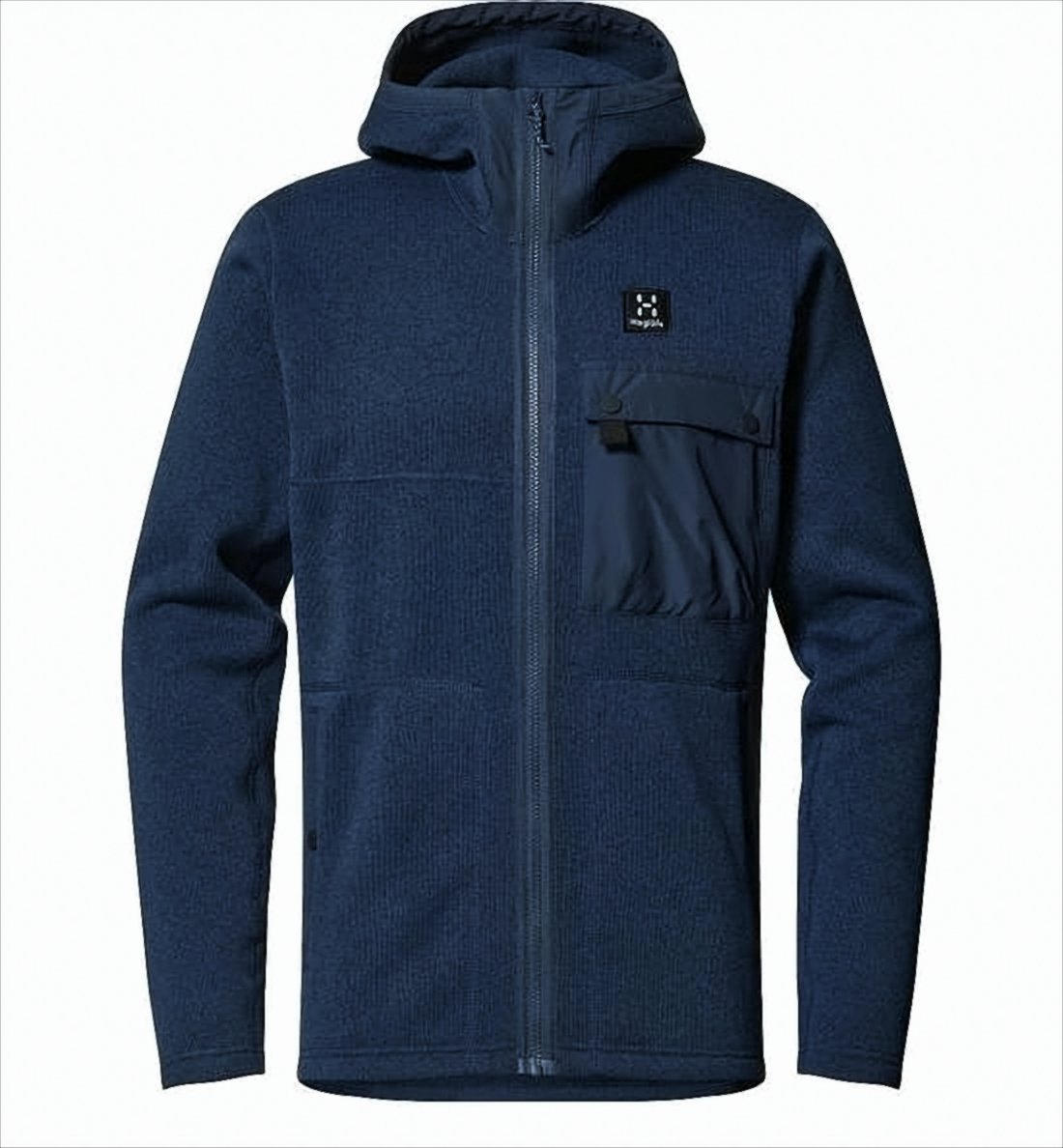 Textured Blue Active Jacket with Front Zipper