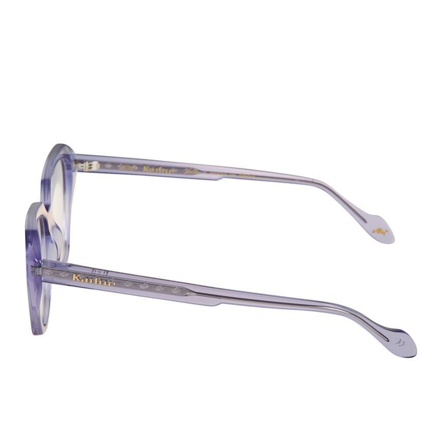 Katrin Light Translucent Lavender Cat-Eye Sunglasses with Gold Accents