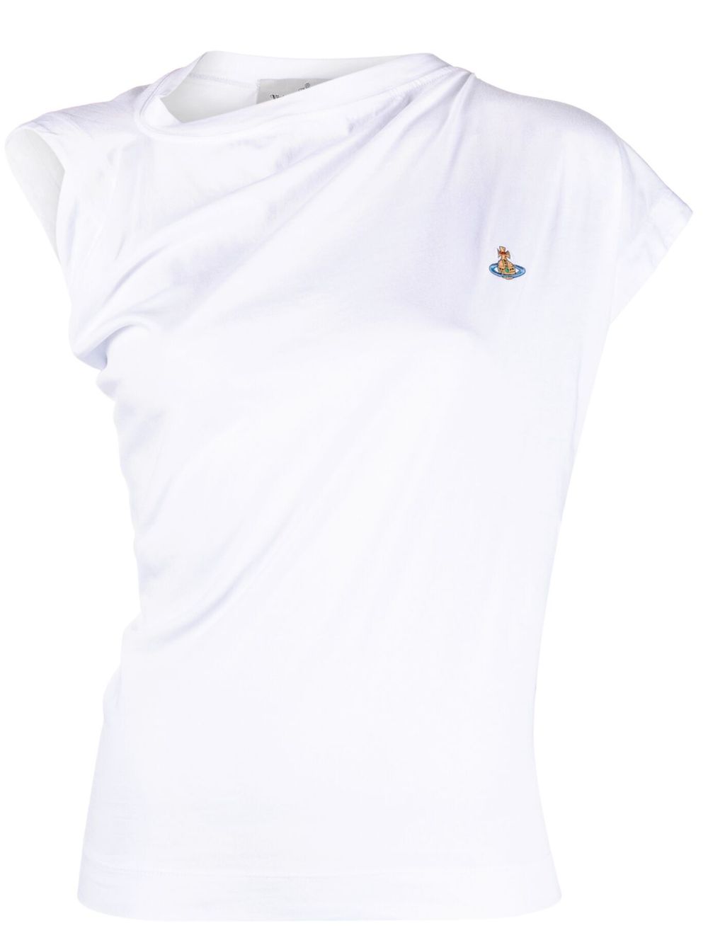 Asymmetric Organic Cotton Top With Gathered Detailing