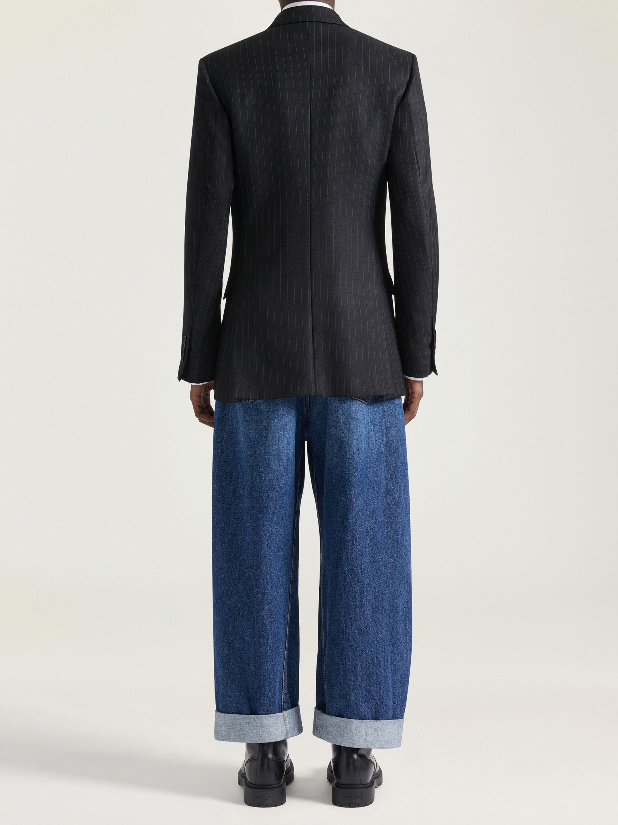 Relaxed Wide-Leg Blue Twisted Seam Jeans