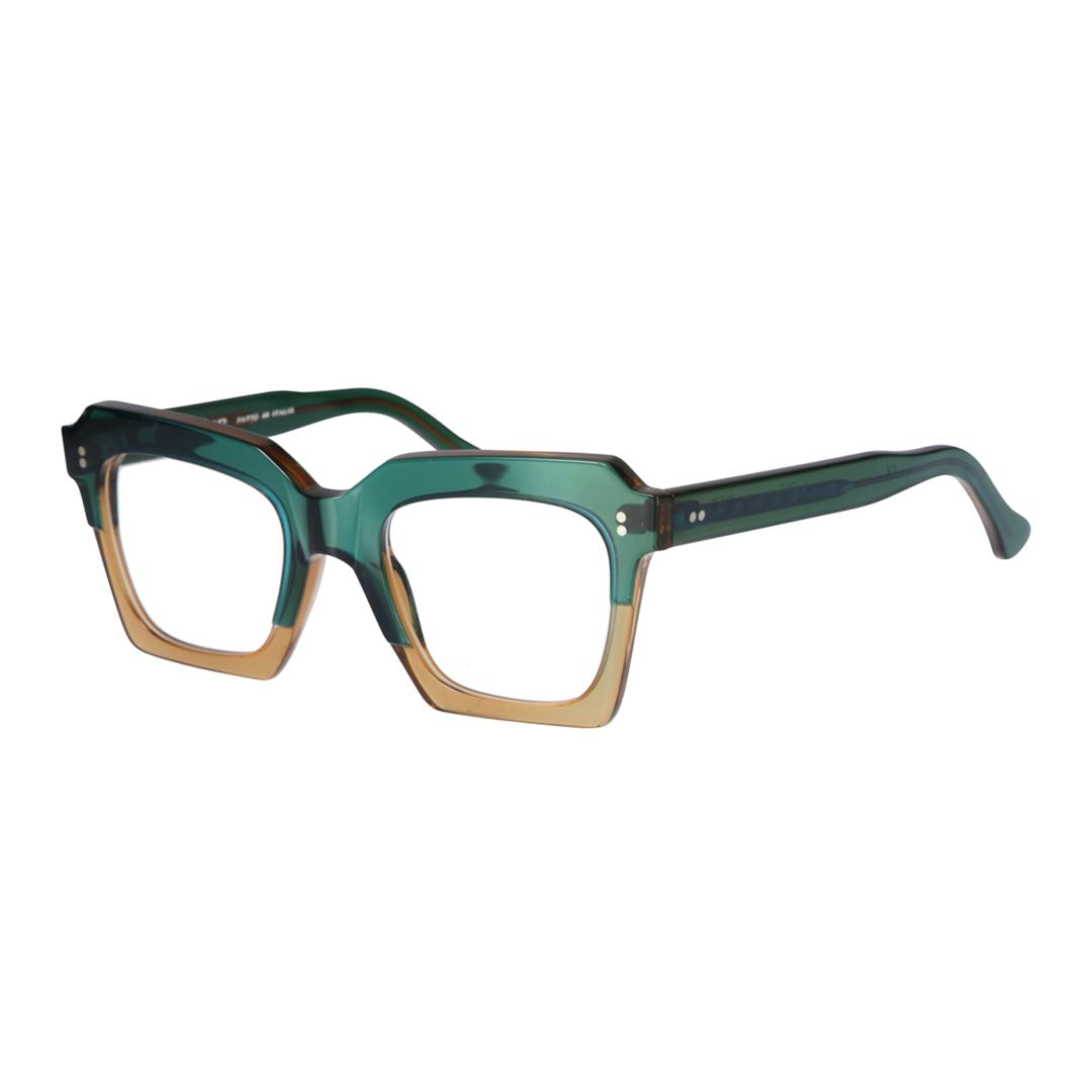 Kallima Oversized Square Frame Green and Beige Sunglasses