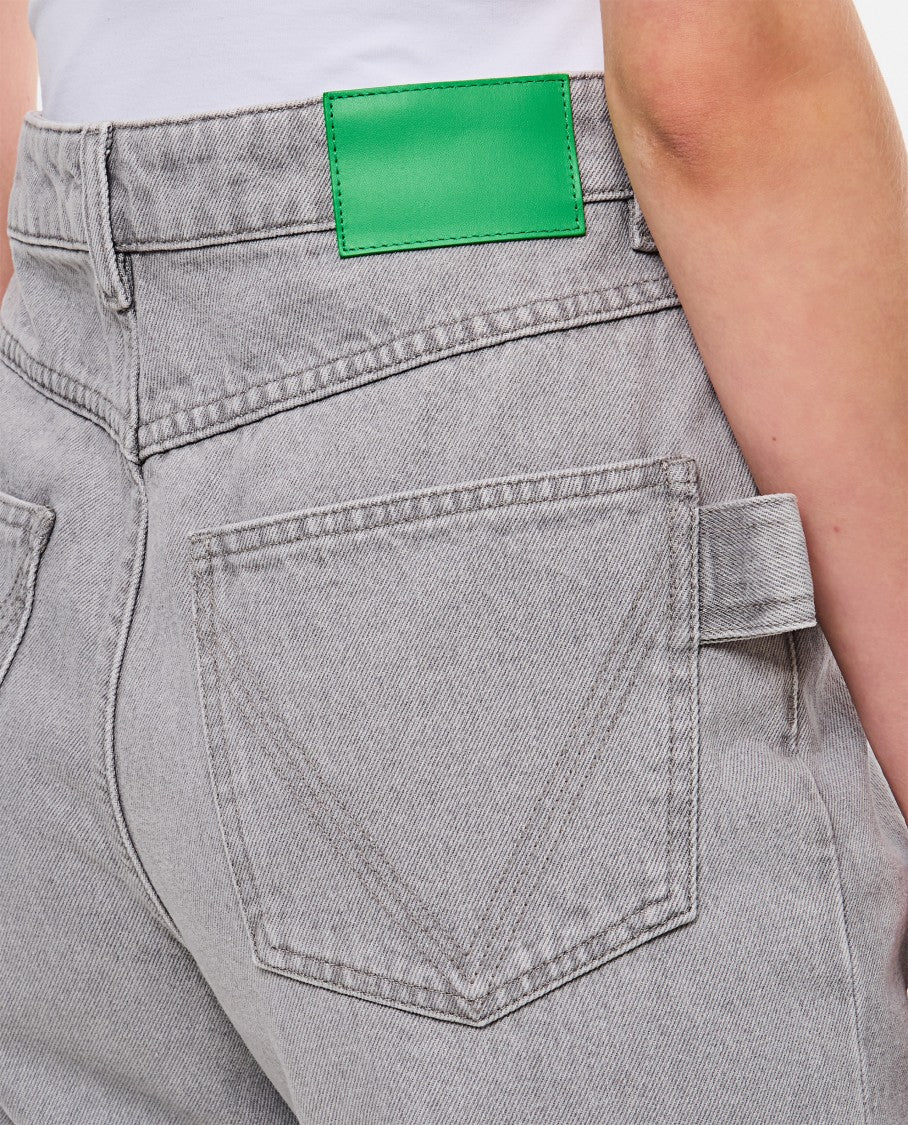 Light Grey Washed Flared Denim Pants