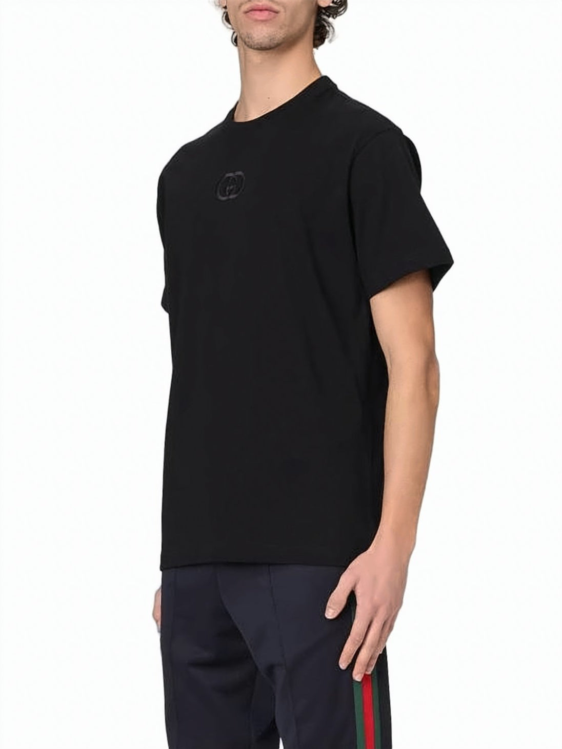 Short-Sleeve T-Shirt with Tonal Logo Embroidery
