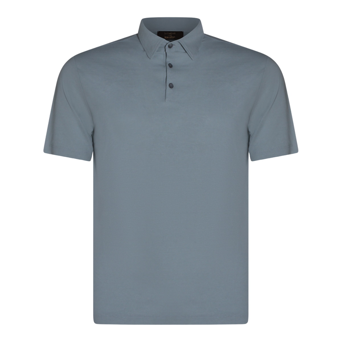 Minimalist Crew Neck Blue Polo