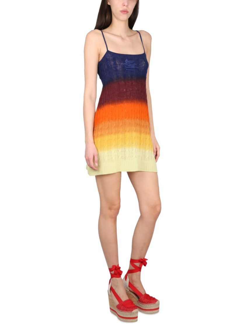 Shaded Wool Mini Dress