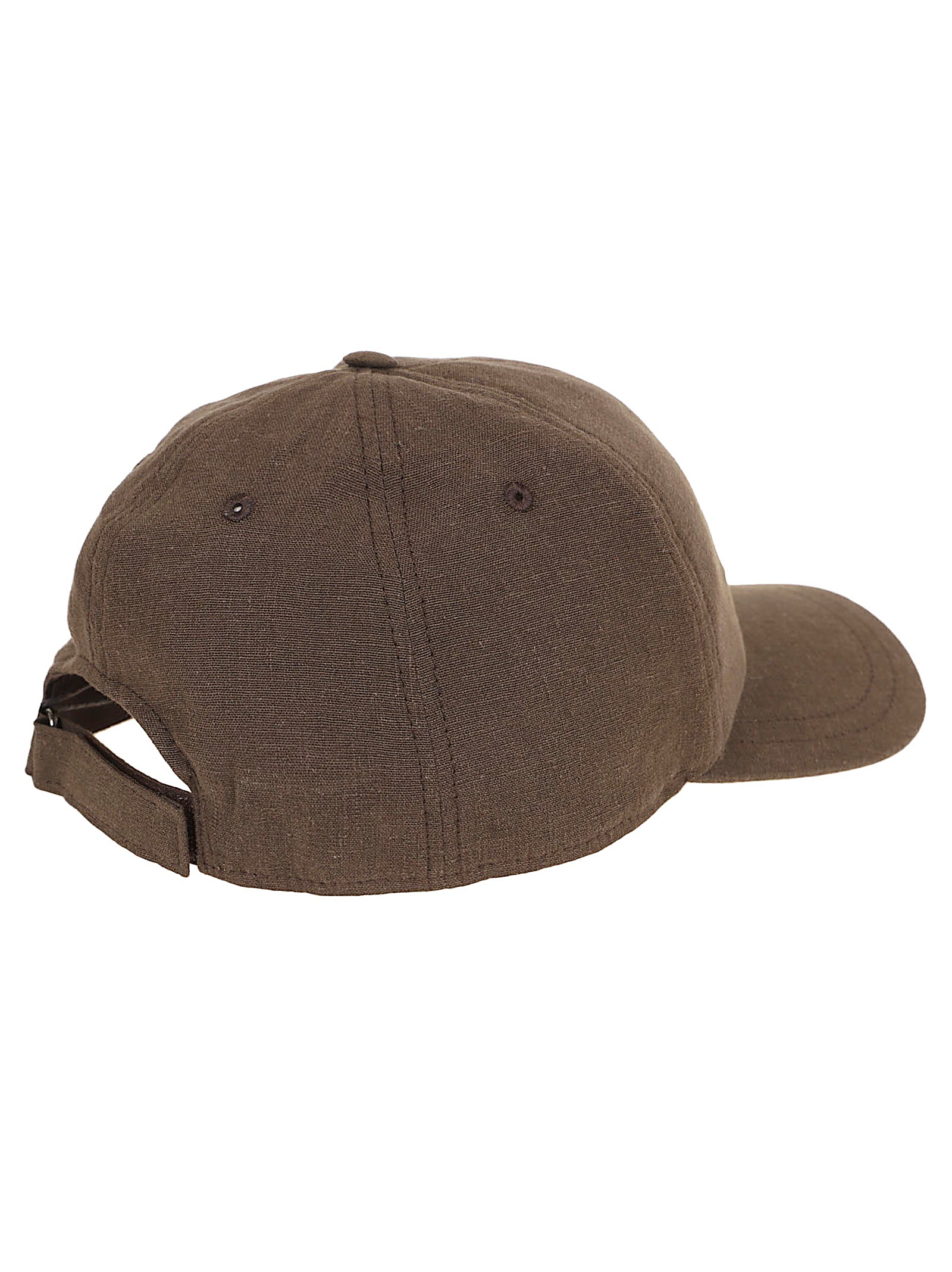 Brown Six-Panel Cap with Adjustable Strap