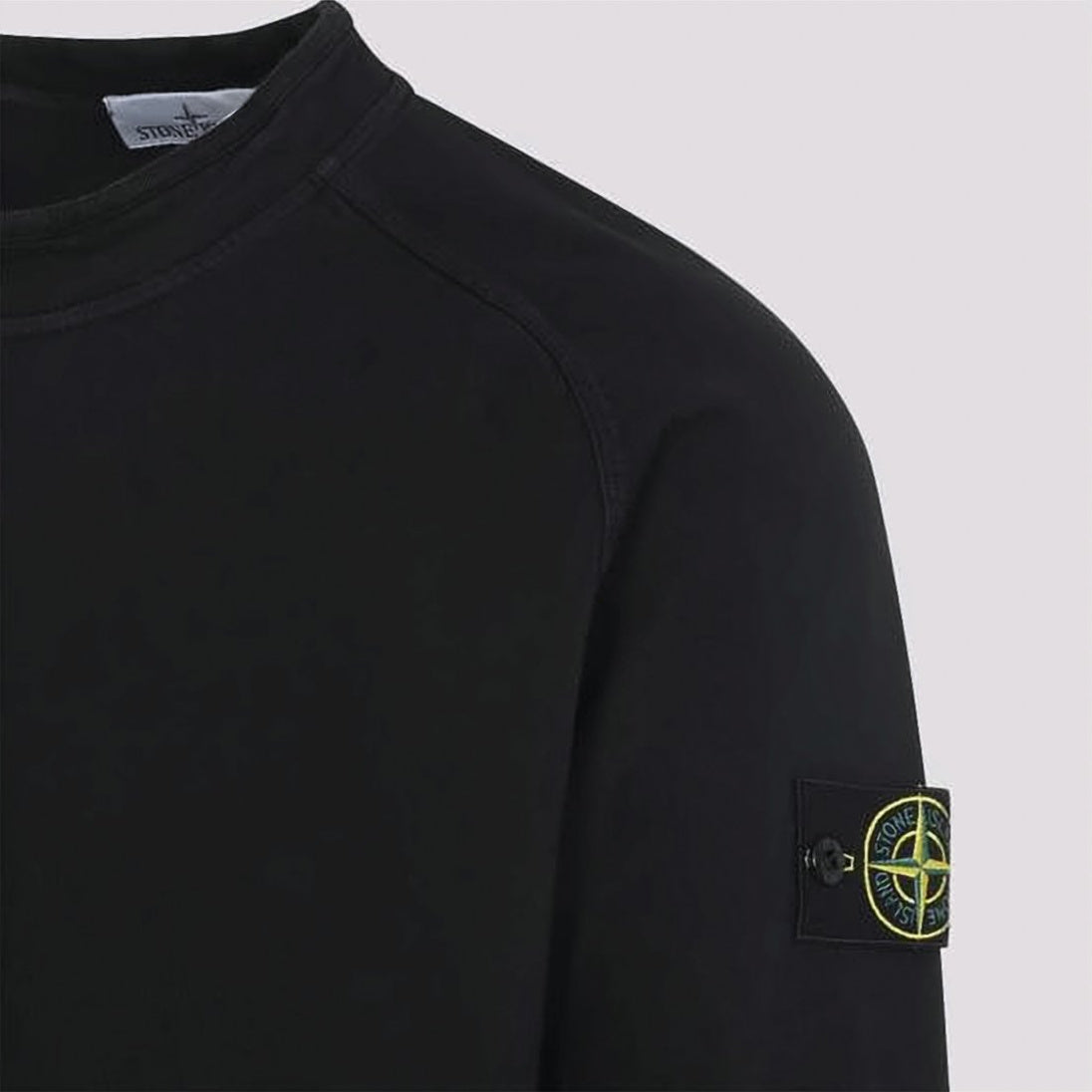 Long-Sleeve Black Tee with Distinctive Patch Logo