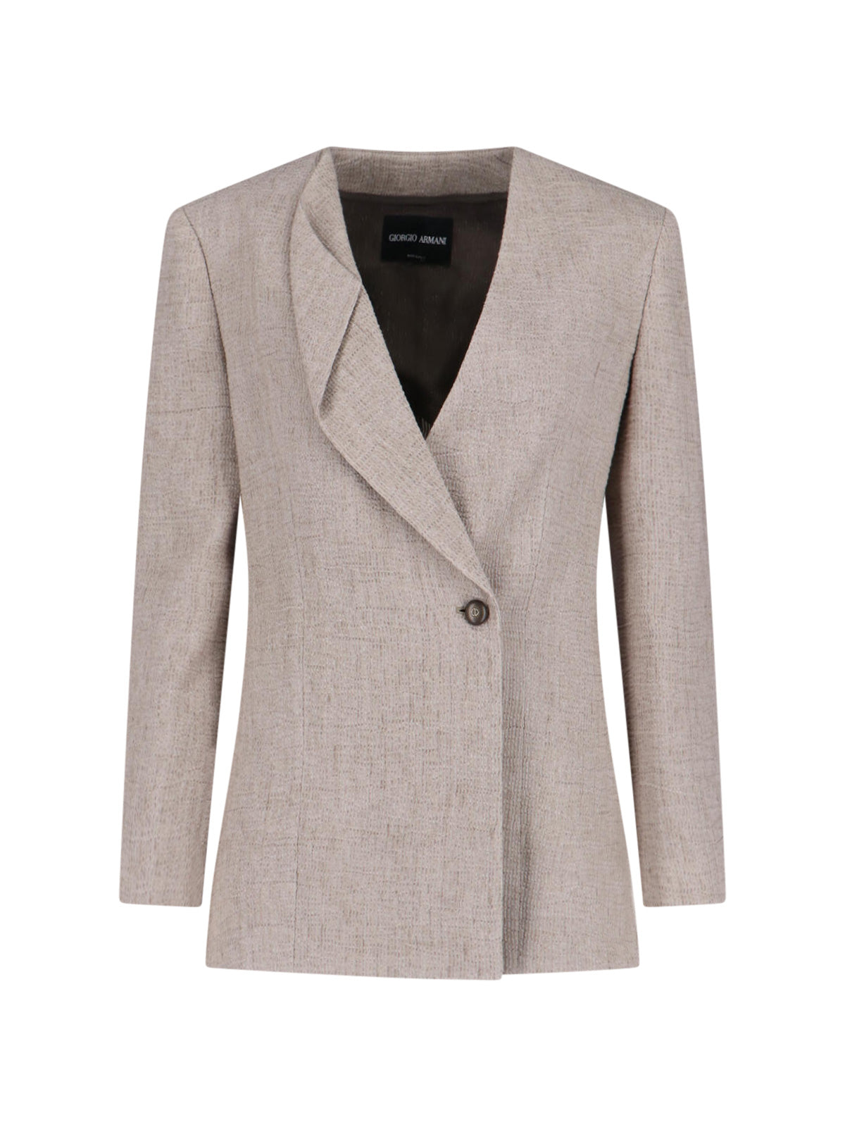 Single-Breasted Cut-Out Blazer – Taupe