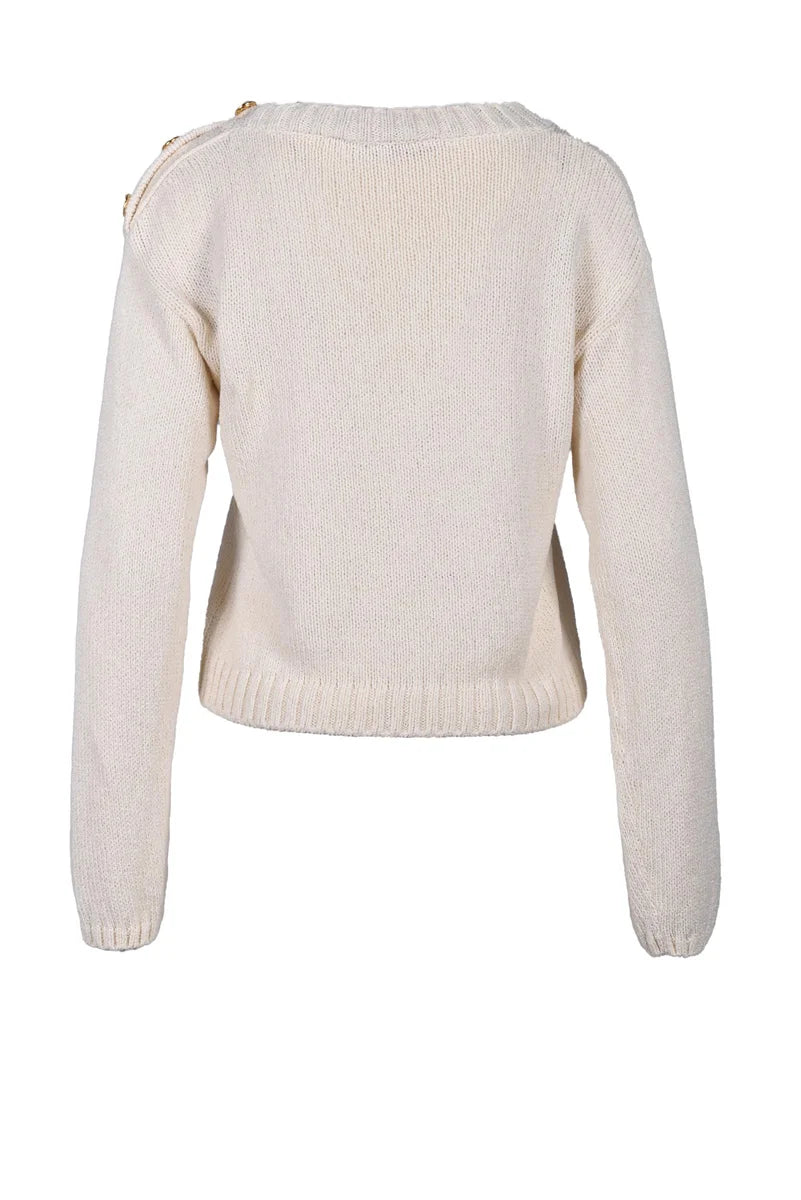Silk/Polyamide Sweater - Cream