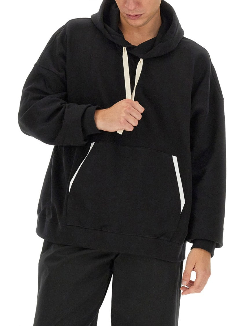 Relaxed-Fit Cotton Hoodie With Contrasting Drawstrings