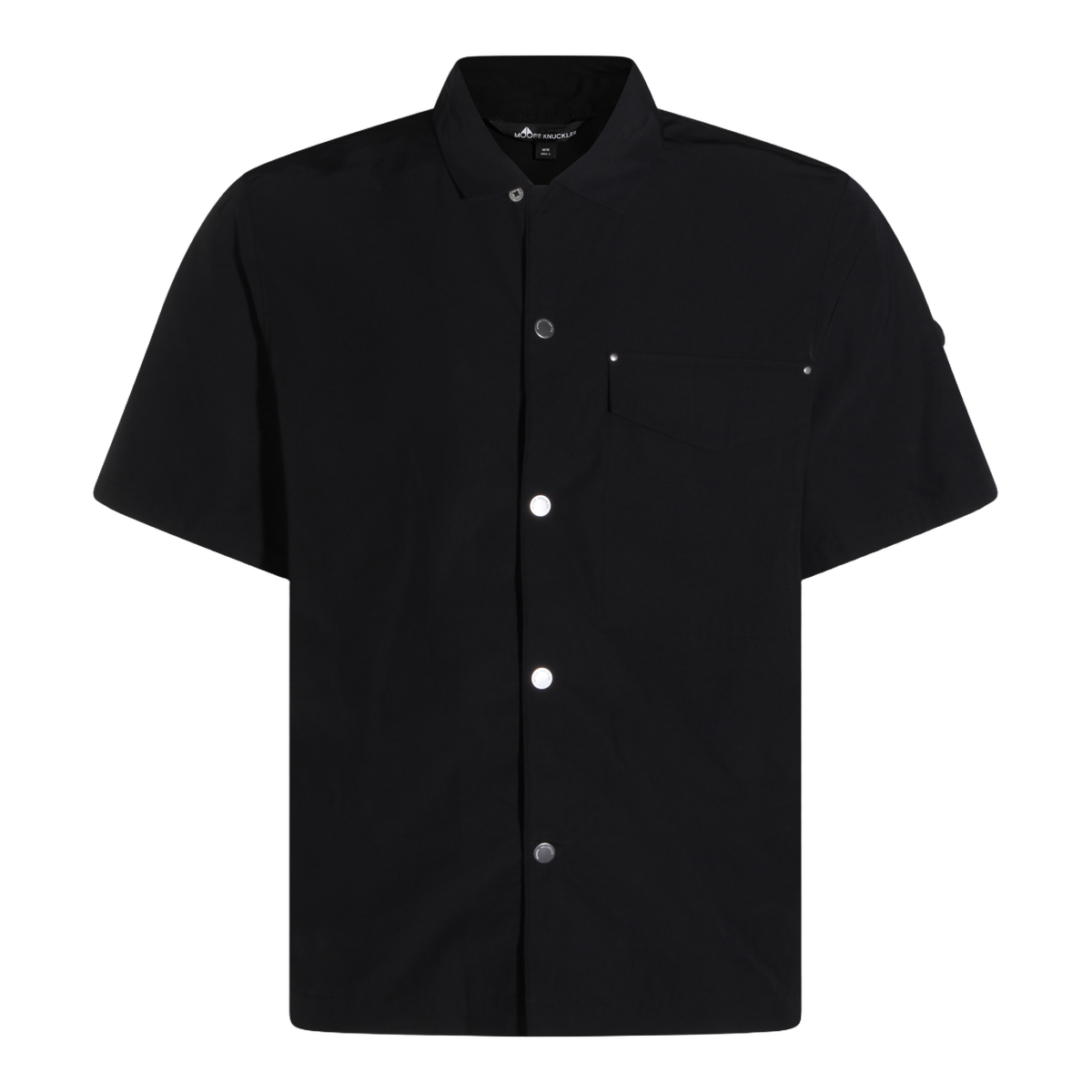 Button-Up Black Shirt with Pointed Collar