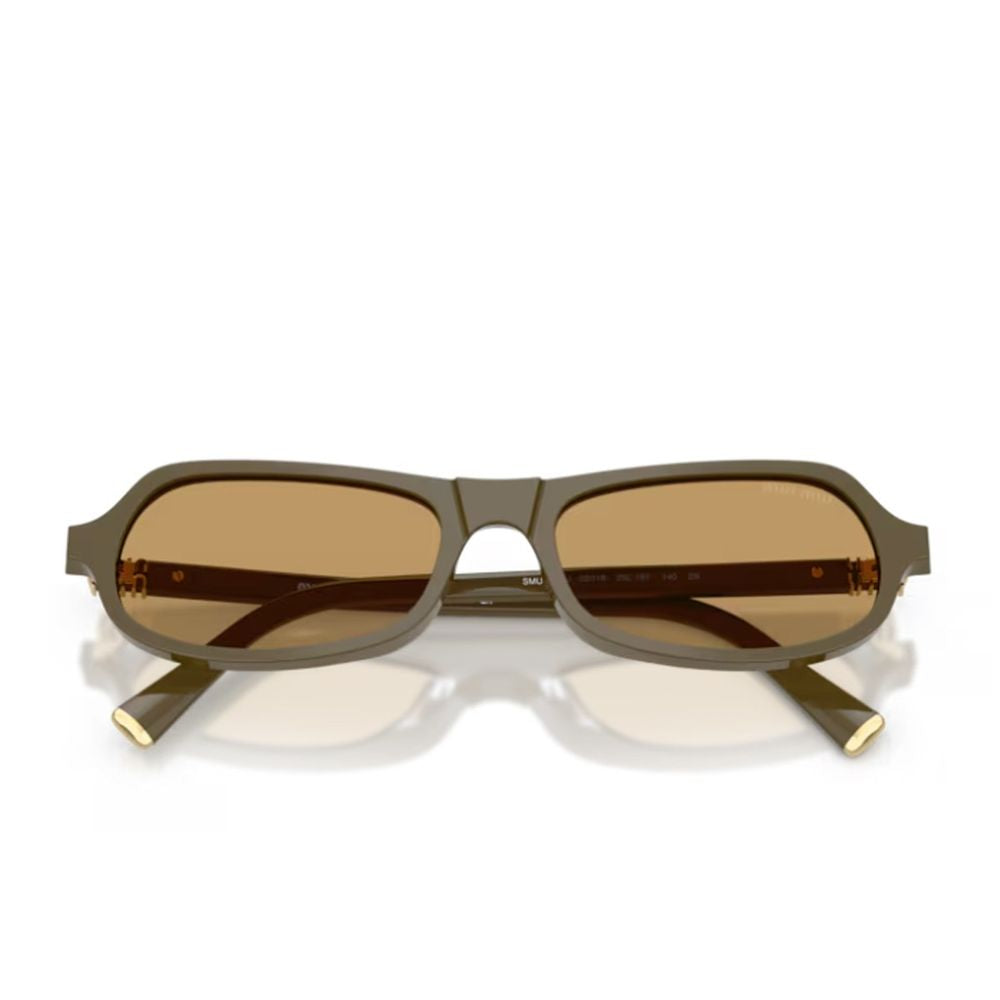 Sculpted Green Acetate Sunglasses with Retro Character