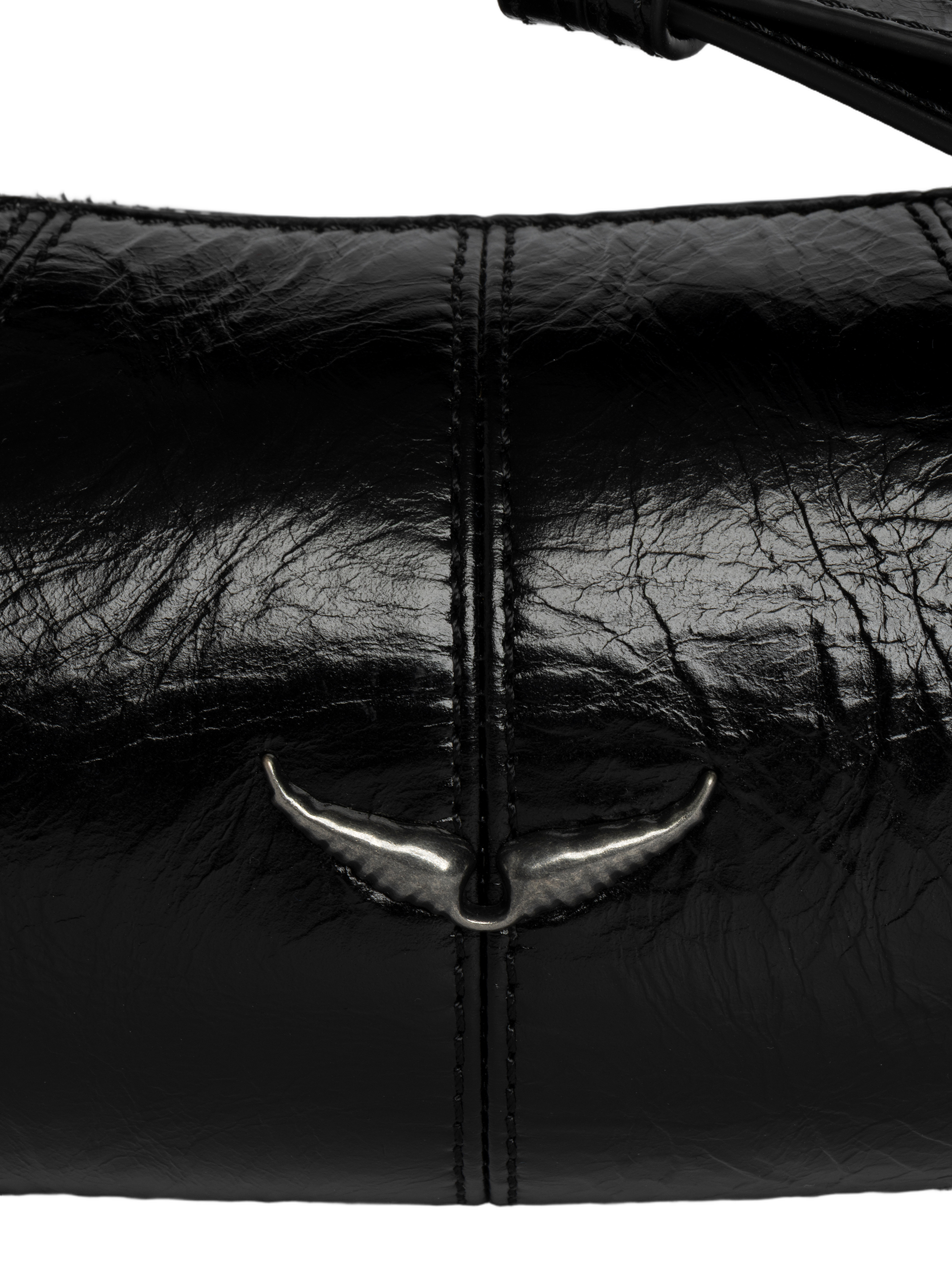 Cylindrical Patent Leather Shoulder Bag