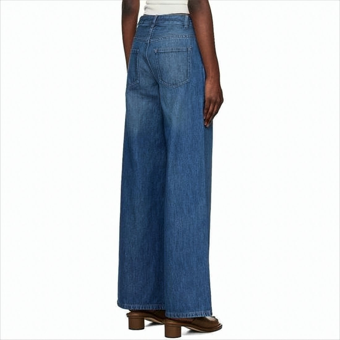 High-Waisted Wide-Leg Denim Pants with Drawstring Belt