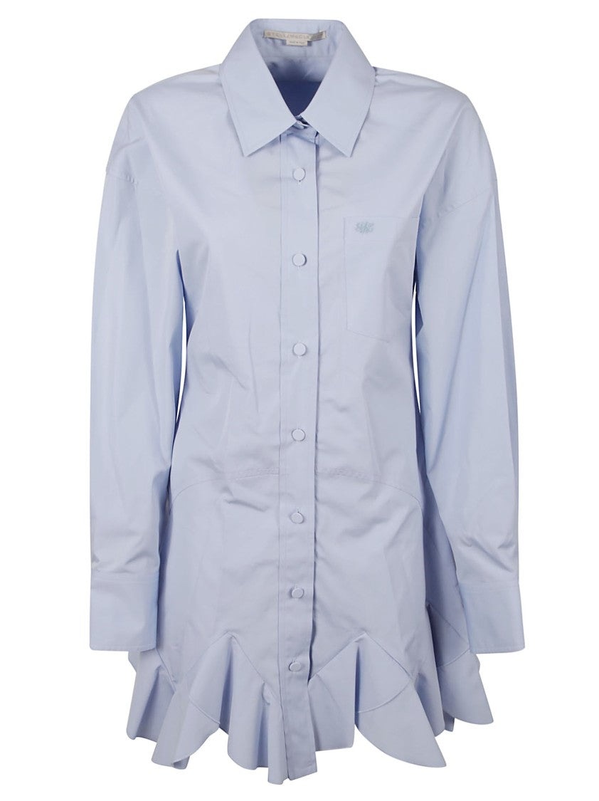 Pointed Collar Shirt Dress