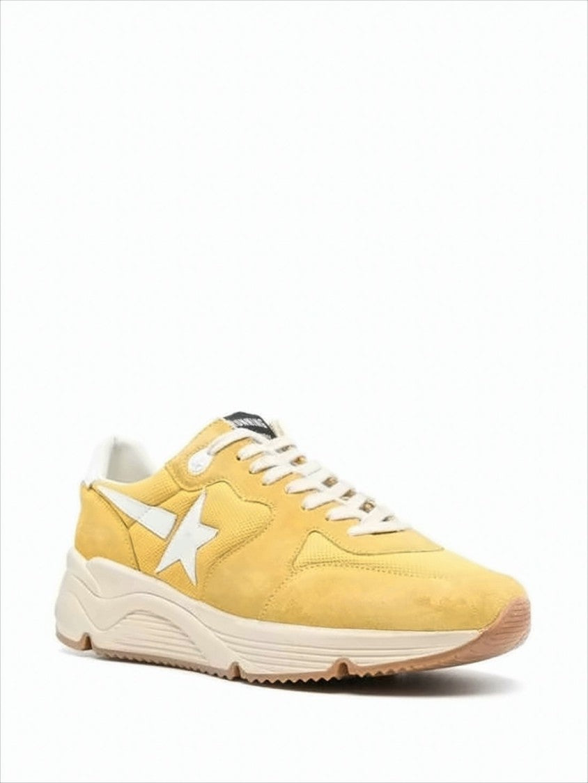 Yellow Suede and Mesh Sneakers