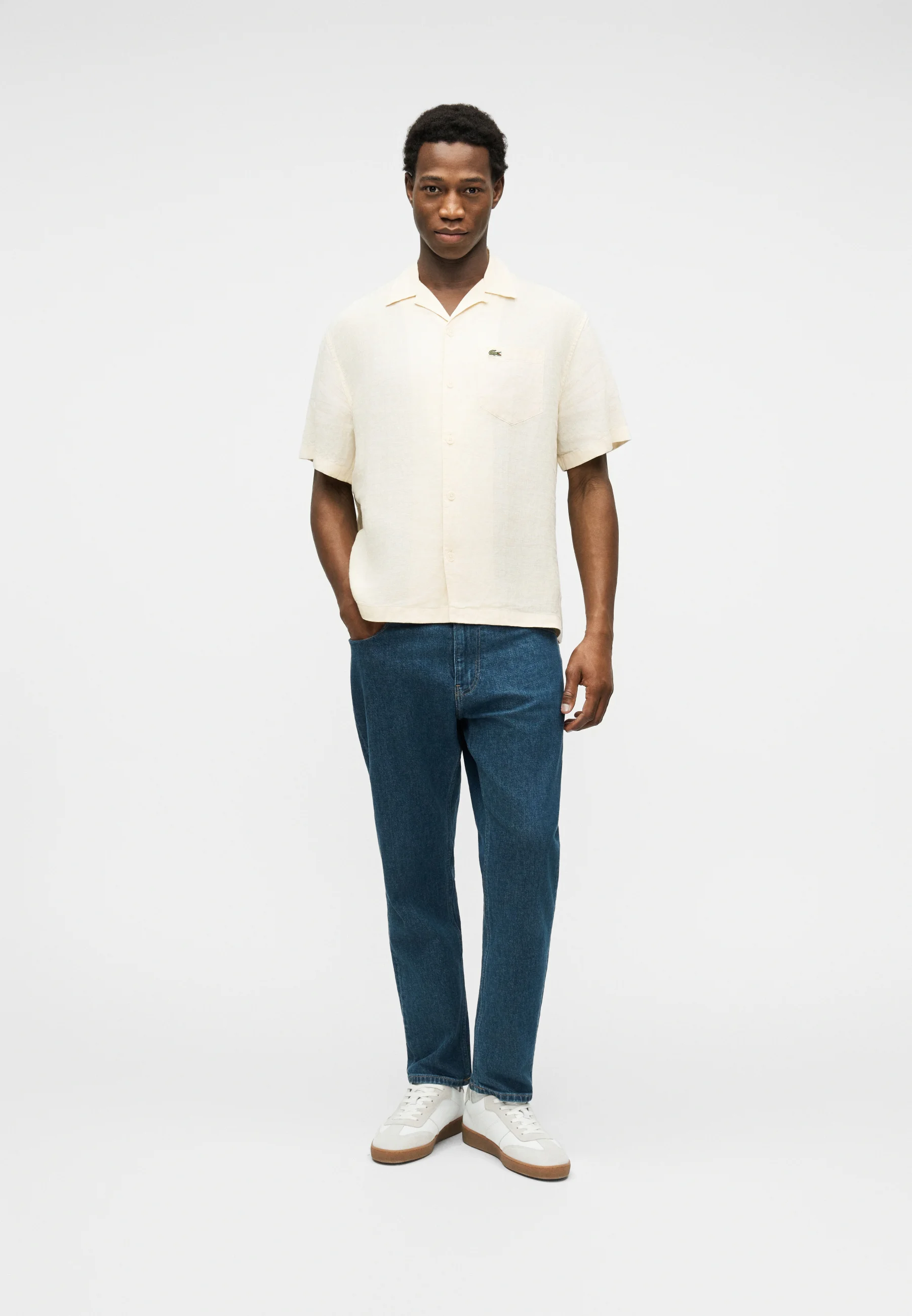 Beige Relaxed Fit Linen Shirt