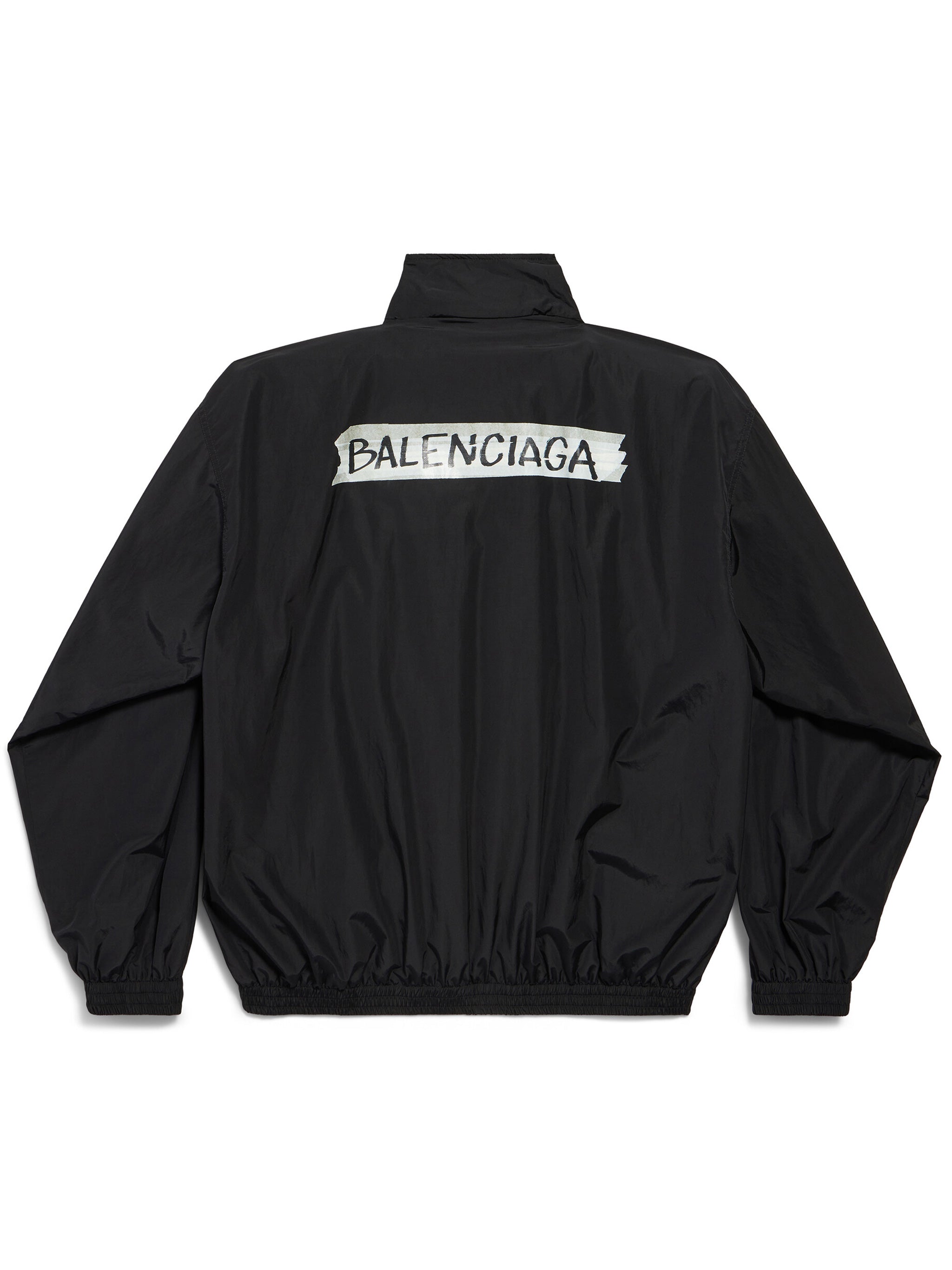 Black Medium Fit Graphic Tracksuit Jacket