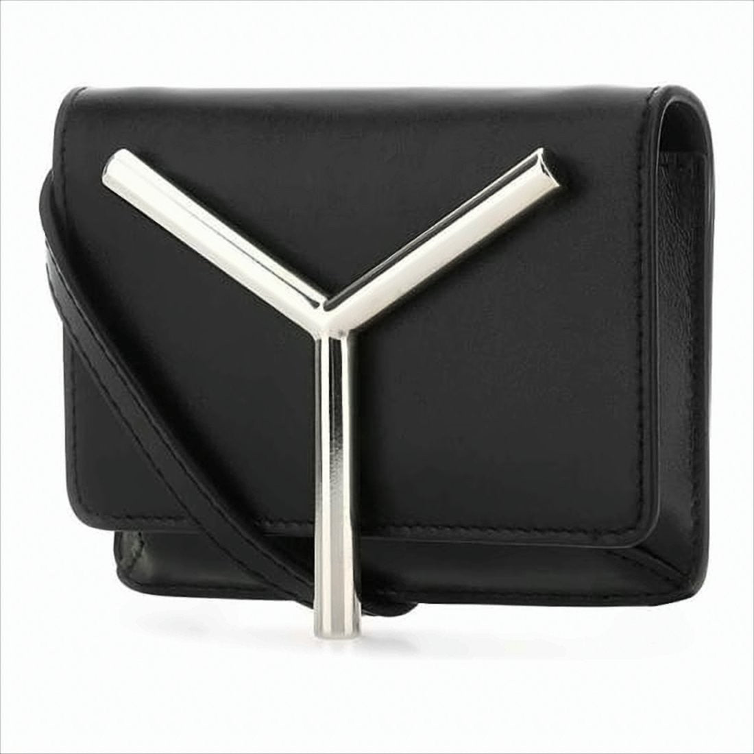 Structured Black Leather Crossbody Bag