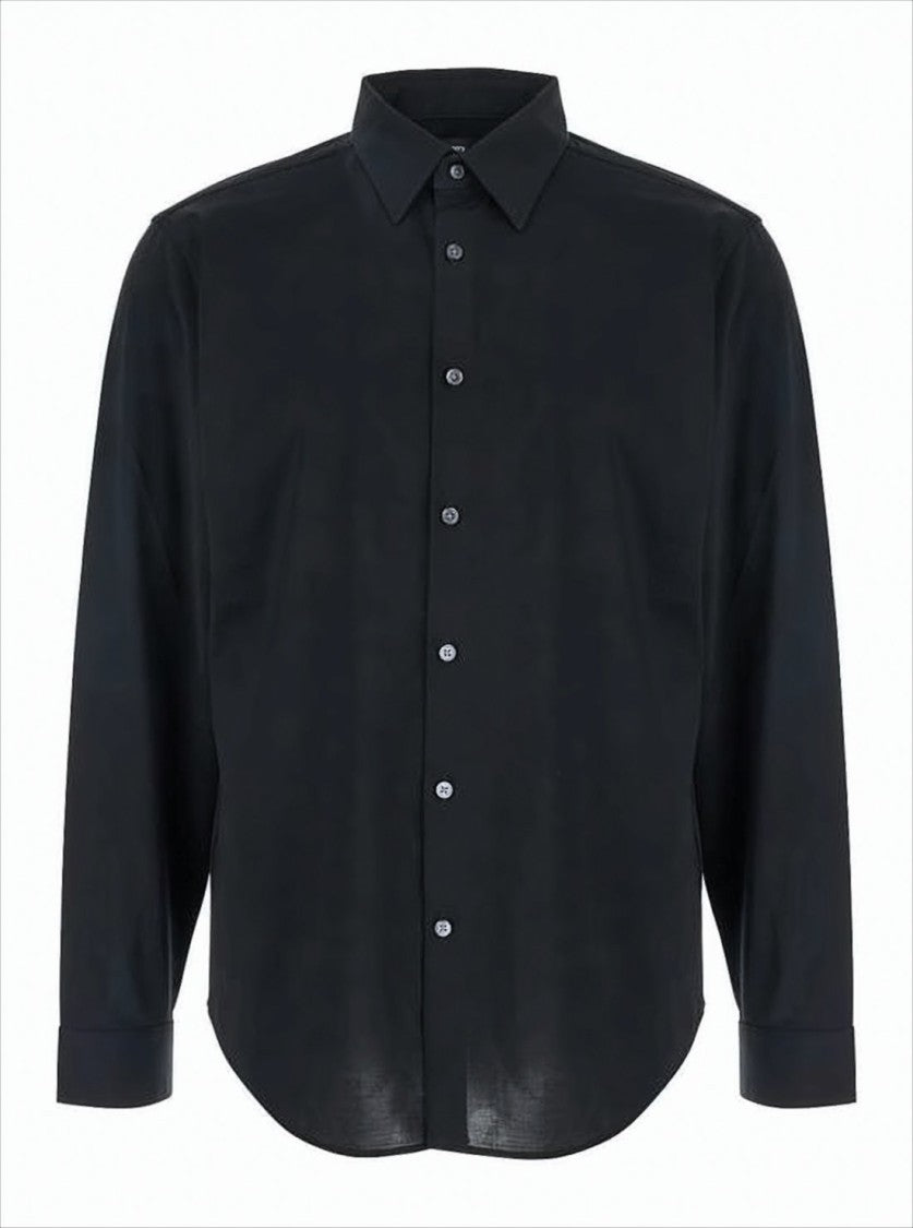 Classic Black Long-Sleeve Button-Down Shirt