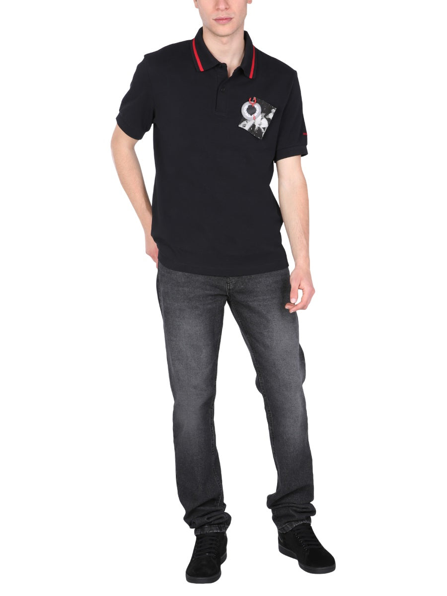 Regular Fit Polo With Contrast Striped Collar