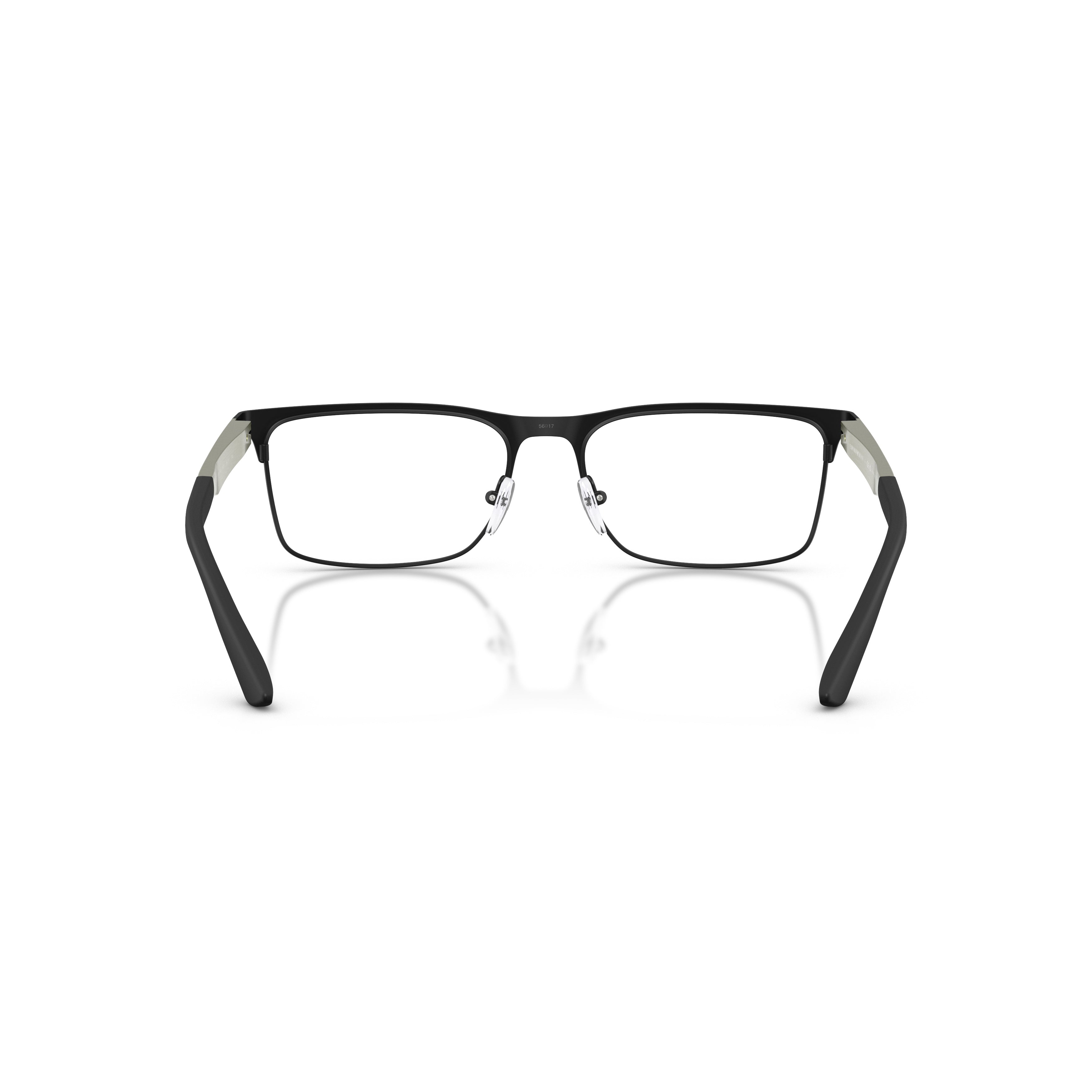 0ea1183 Rectangular Matte Black Eyeglasses with Olive Green Accents