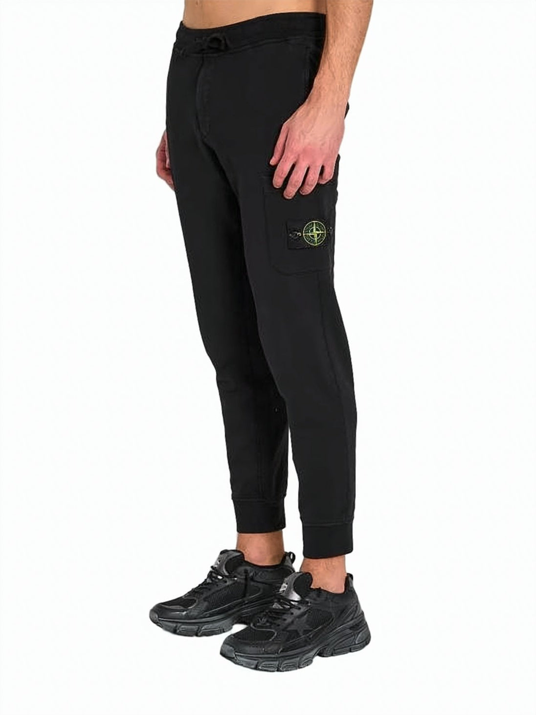 Straight Fit Cargo Pants with Ribbed Cuffs and Drawstring Waistband