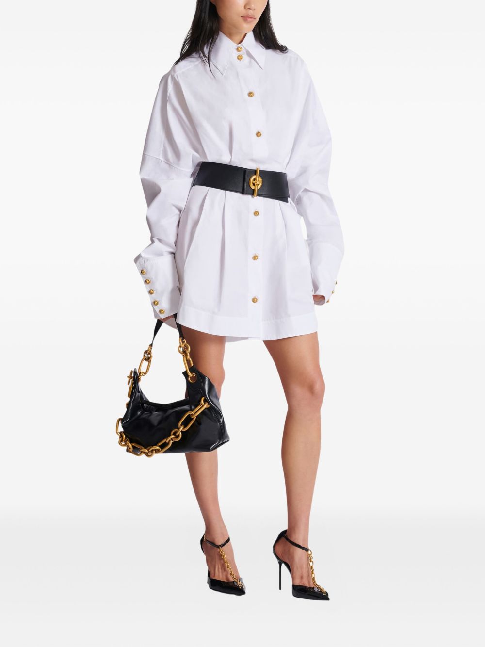 Long Sleeve Poplin Mini Dress