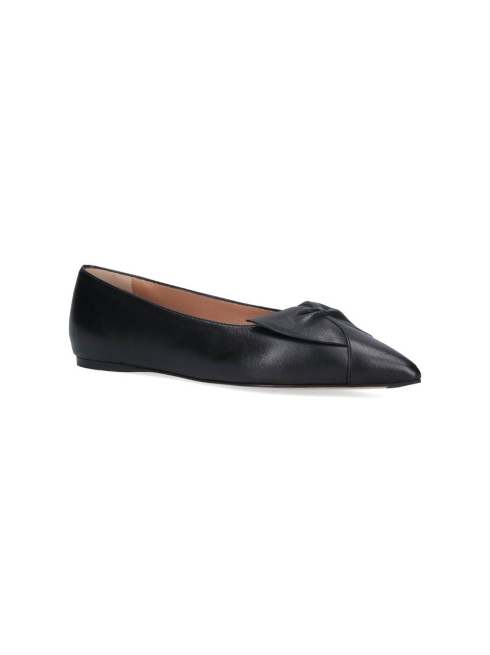 Pointed Toe Black Nappa Flats