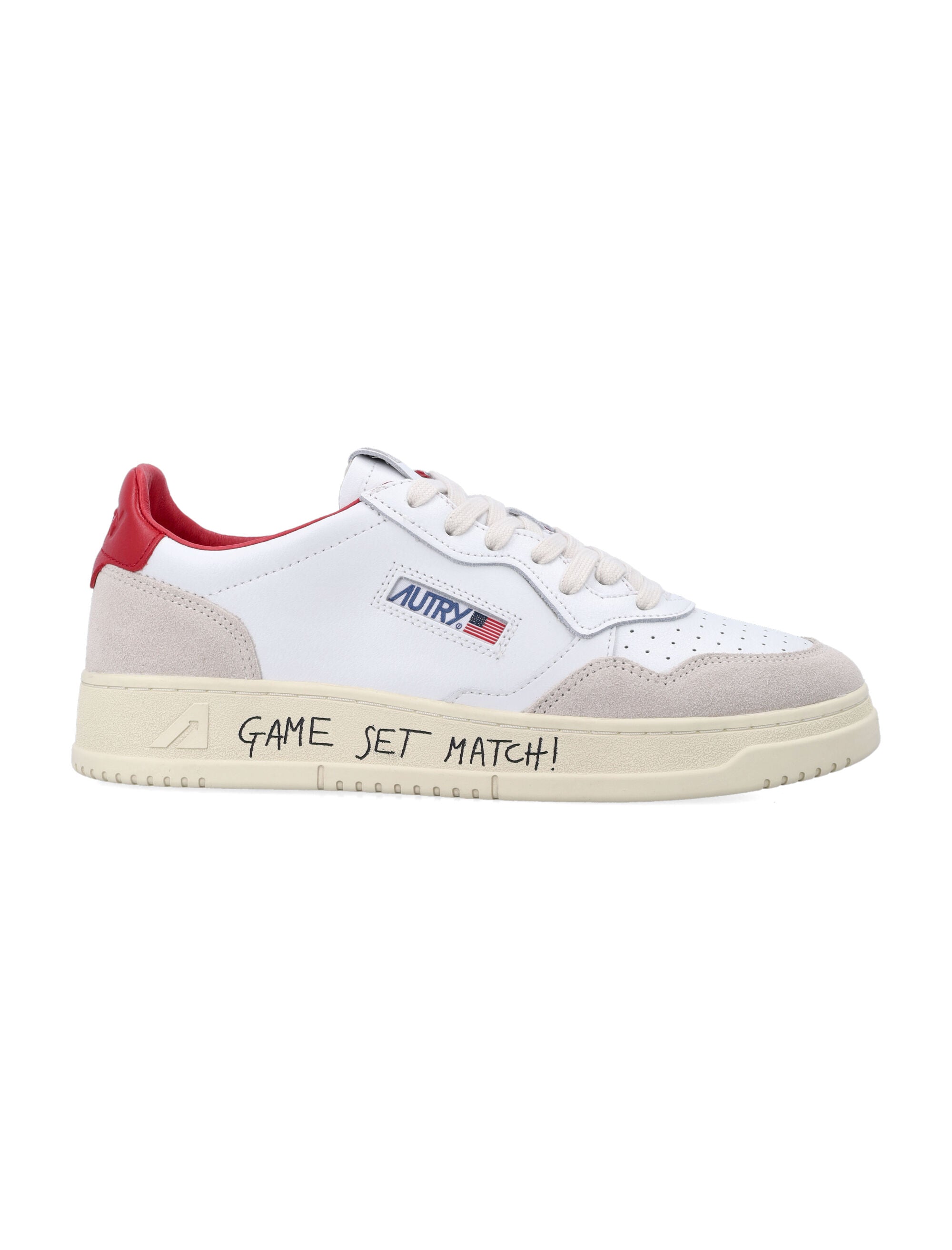 Medalist Low White & Red Leather Sneaker