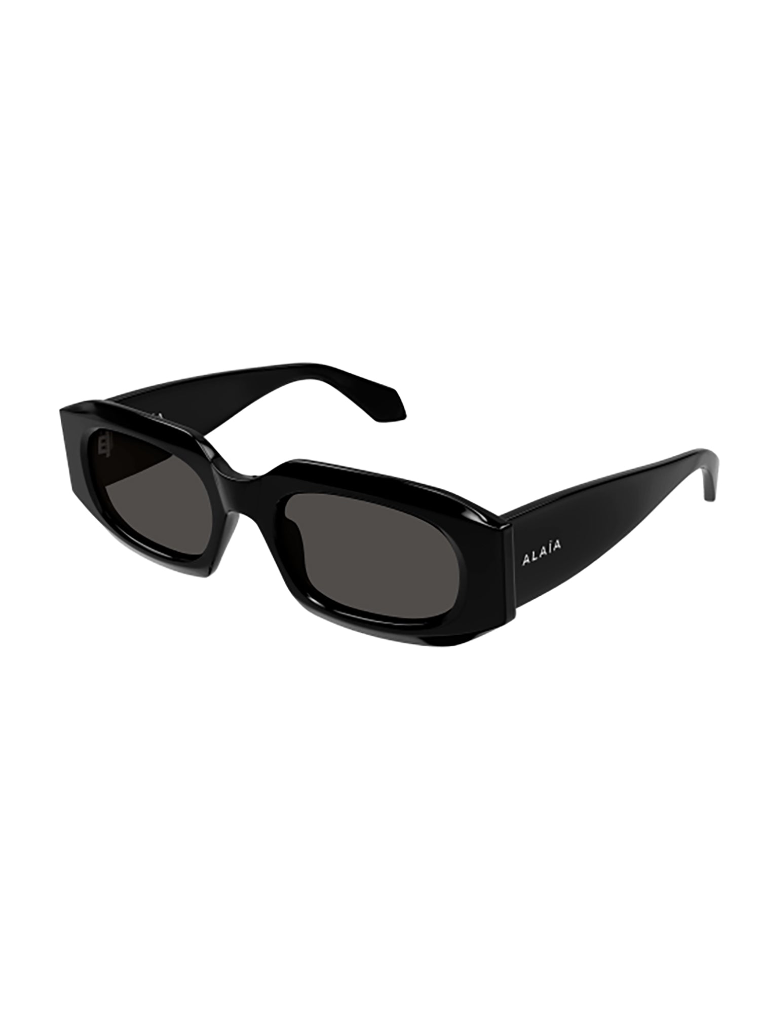 Rectangular Sunglasses with Glossy Black Frame