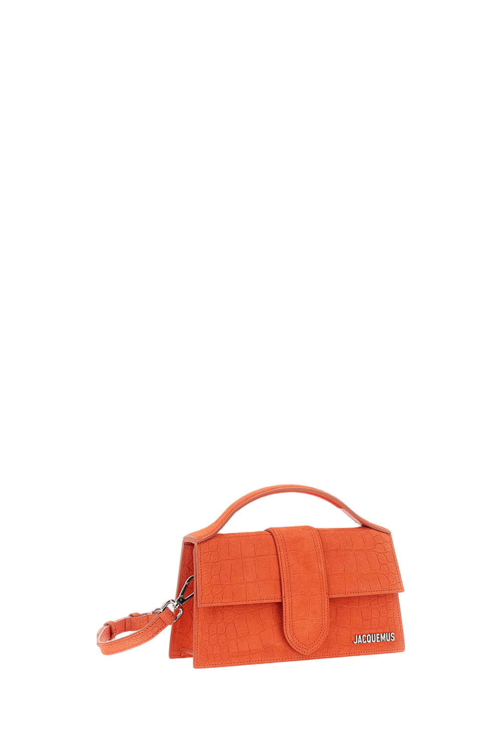 Orange Le Grand Bambino Croc-Effect Suede Bag