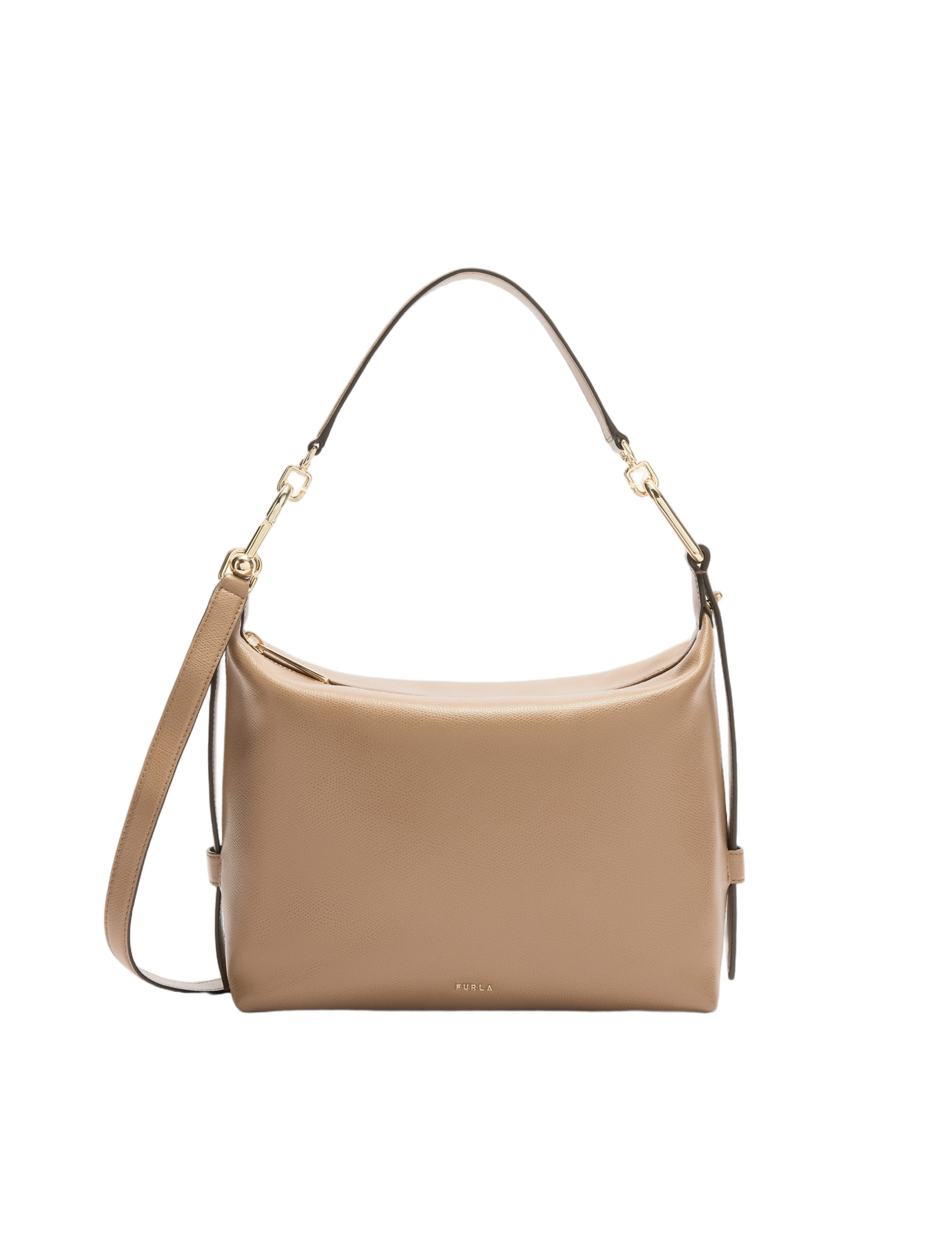 Tonie M Leather Hobo Shoulder Bag, Toffe Color