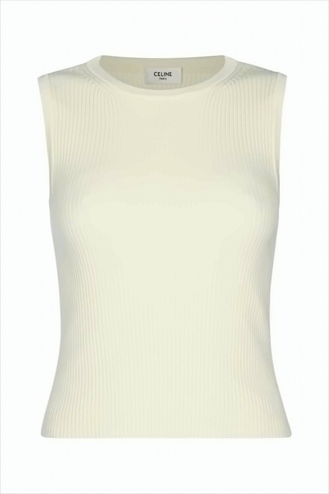 Ribbed Knit Sleeveless Top with Cropped Fit