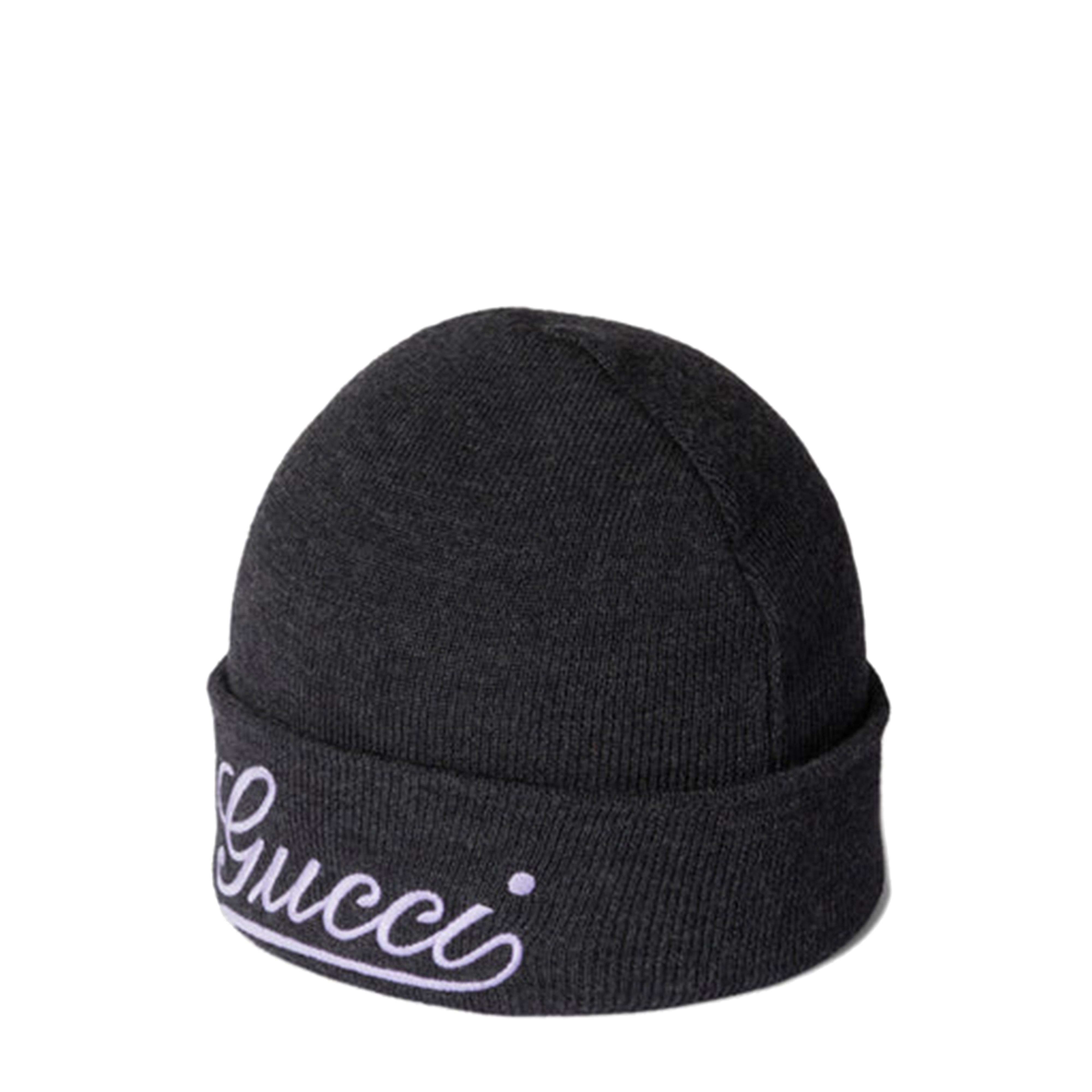 Knitted Grey Wool Hat