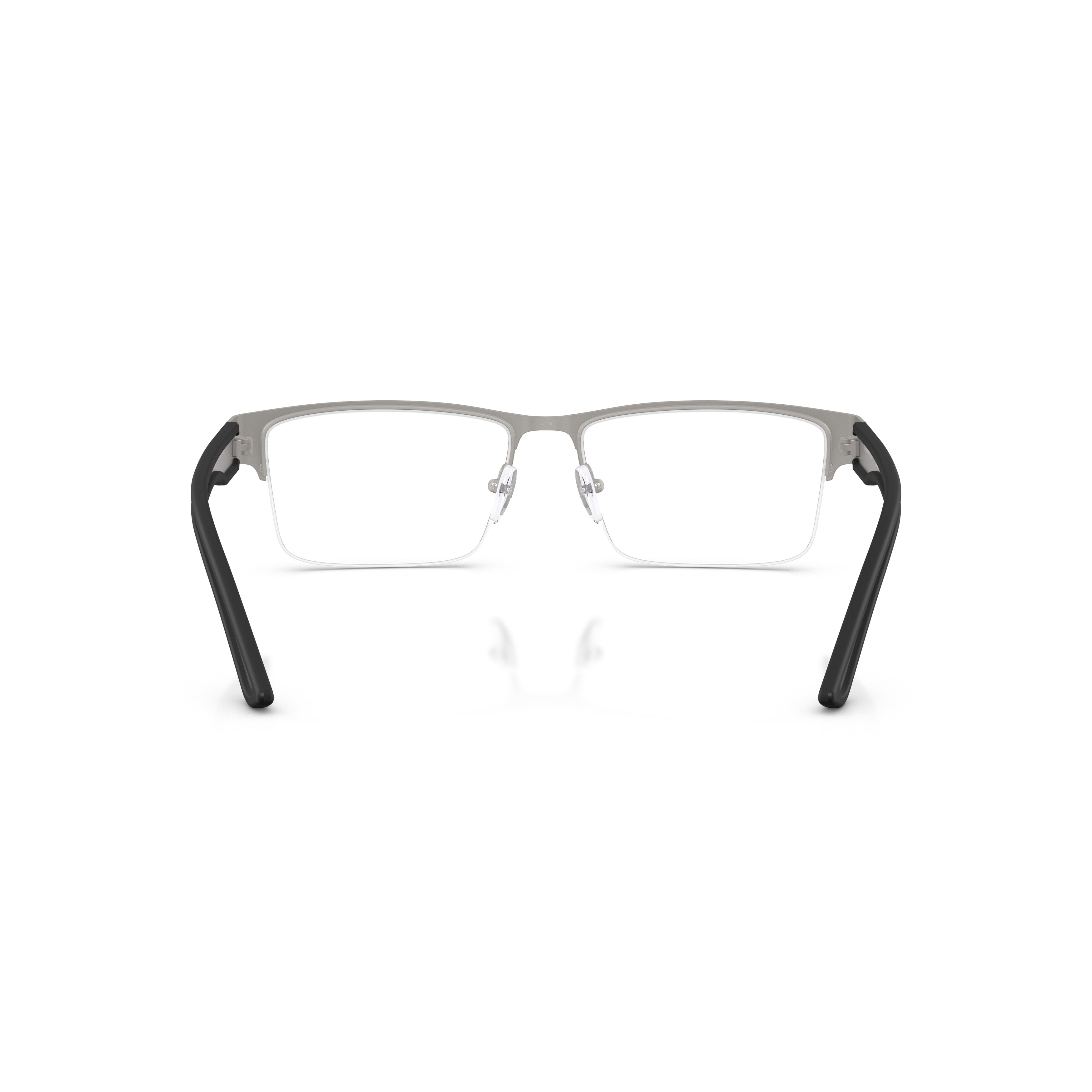 0ea1182 Semi-Rimless Rectangular Eyeglasses with Silver and Black Accents