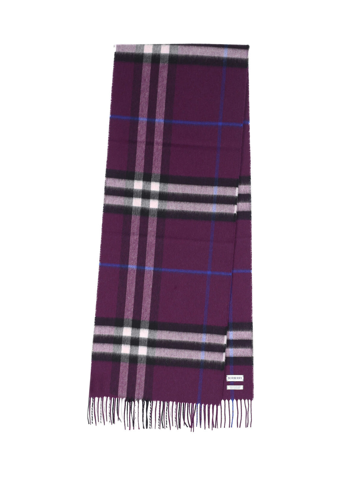 Rectangular Cashmere Scarf With Iconic Check Pattern