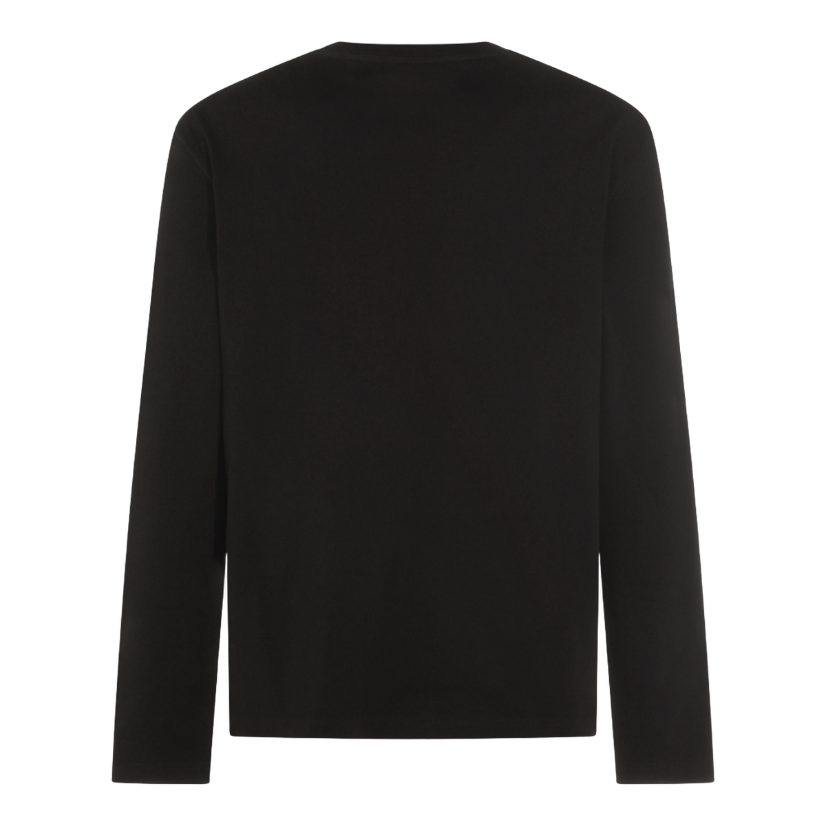 Black Long-Sleeve T-Shirt with Crew Neckline