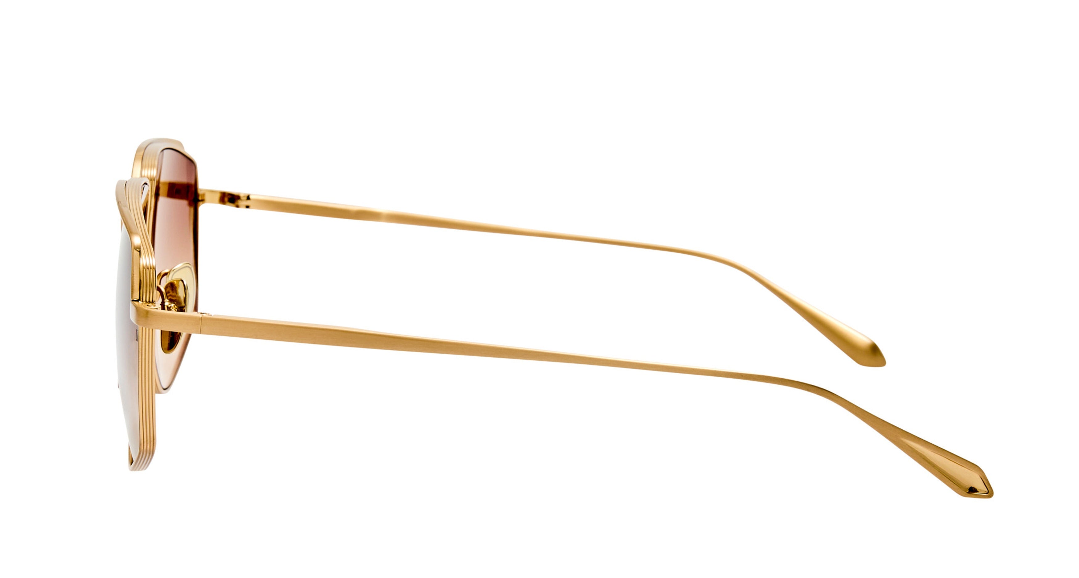 Lfl Geometric Titanium Sunglasses with Polished Gold Finish