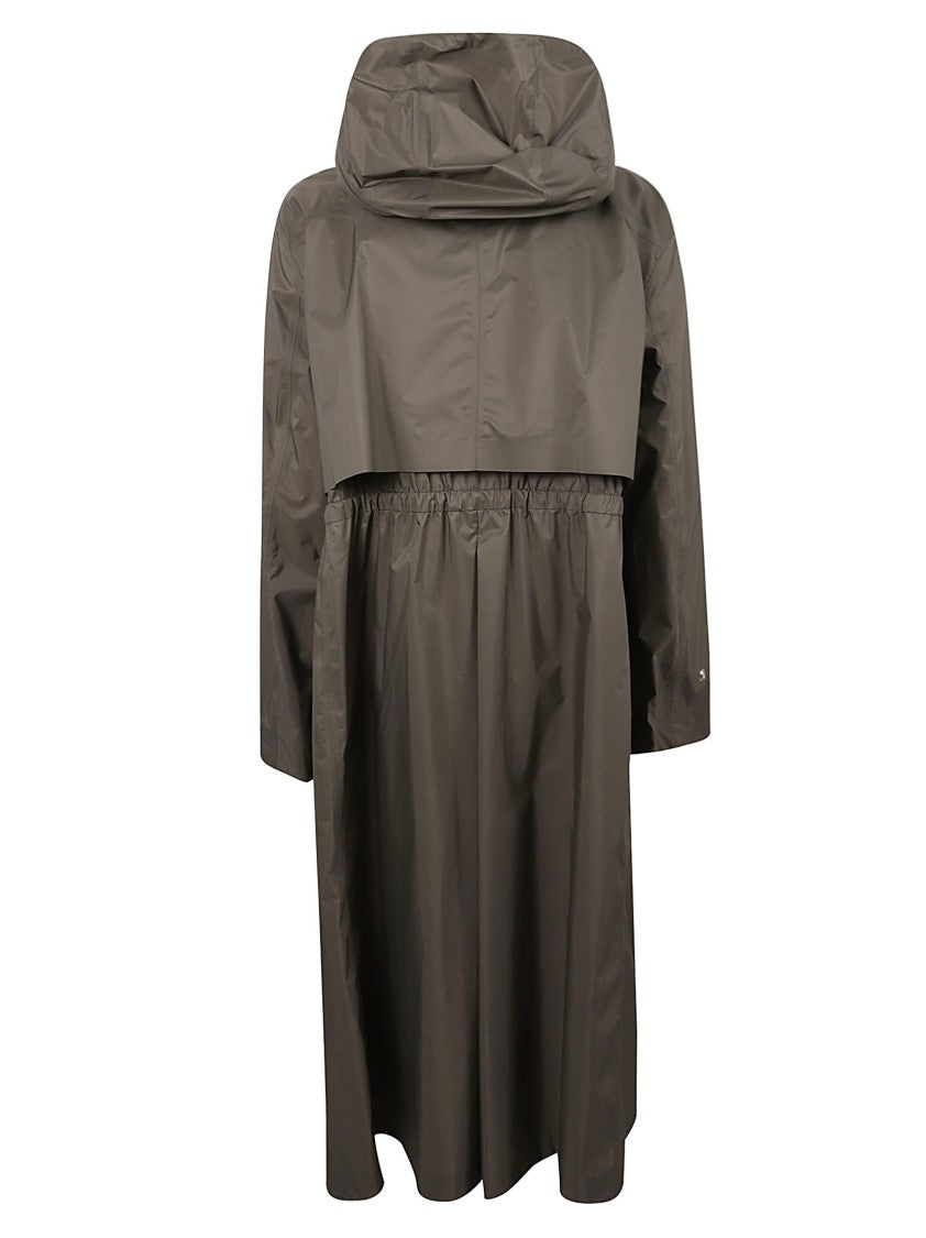 Relaxed Long Coat With Cinched Waist